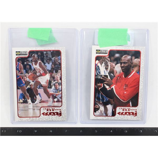 PAIR OF 1998 UPPER DECK NBA JORDAN LARGE CARDS