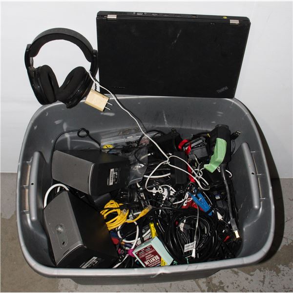 LOT OF MISC. CORDS/CABLES AND SMALL ELECTRONICS
