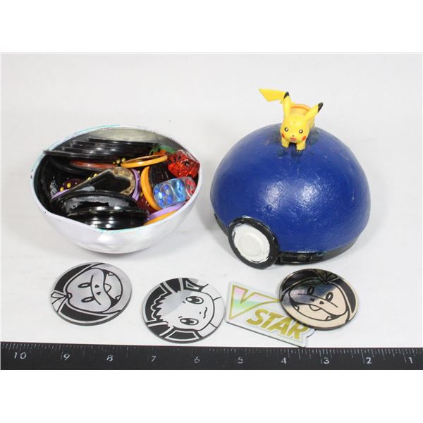 POKEMON BALL FULL OF TINY DICE AND POKEMON ITEMS