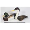 Image 1 : PAIR OF DUCKS, ONE CERAMIC ONE WOOD