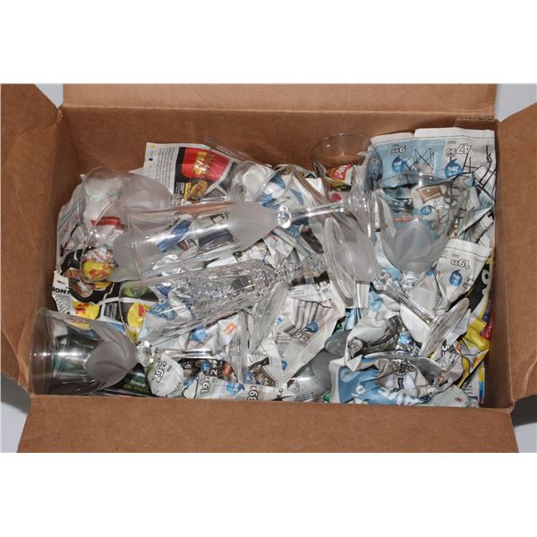 HUGE LOT OF GLASSES, SOME CRYSTAL