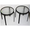 Image 1 : PAIR OF OUTDOOR GLASS SIDE TABLES