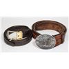 Image 1 : TWO LEATHER BELTS. DRESS BELT IS SIZE 40 AND