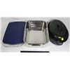Image 1 : LOT OF THREE ASSORTED ROASTER PANS, ONE IS PYREX