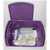 Image 1 : TOTE (WITH LID) FULL OF KITCHEN SUPPLIES