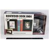 Image 1 : BEAUTIFUL NEW ROSEWOOD BOOK ENDS/4X6 PHOTYO