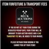 Image 1 : Item Forfeiture & Transport, Shipping, Delivery Fees & Conditions