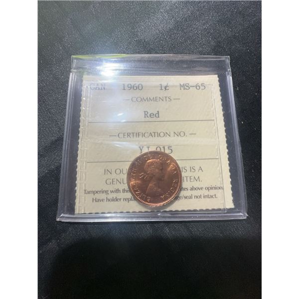 1960 Canadian One Cent ICCS MS-65 Red Certified