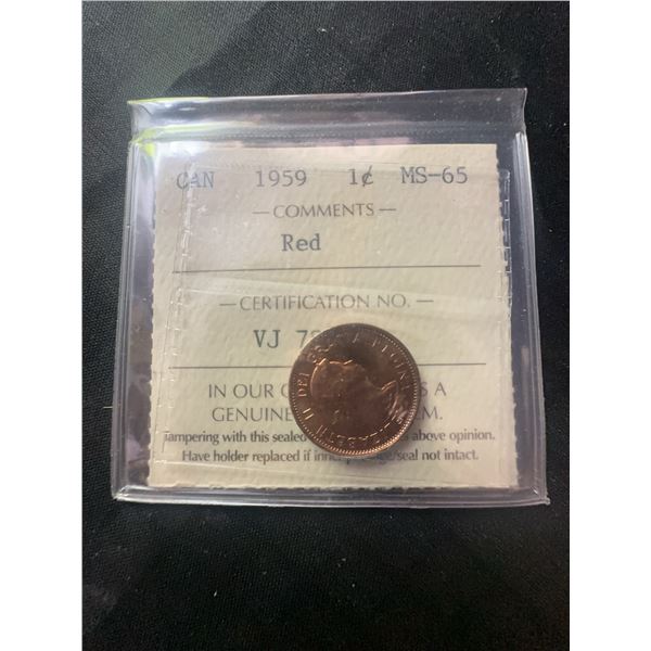 1959 Canadian 1 Cent ICCS MS-65 Red Certified Coin
