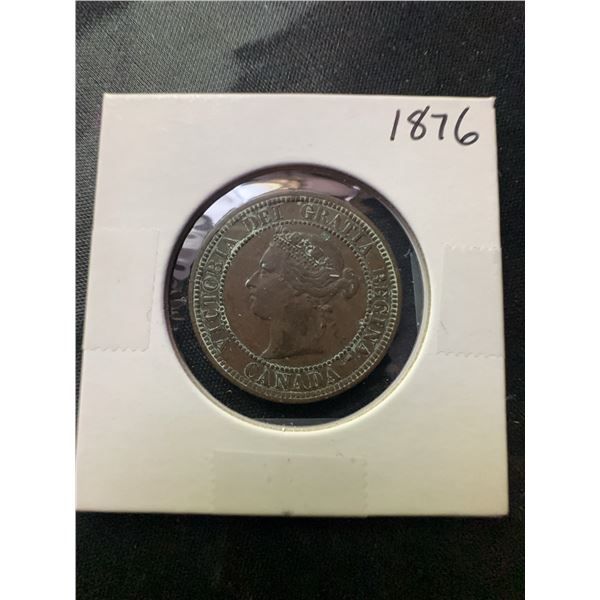 1876 Canadian One Cent Coin with Queen Victoria