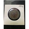 Image 1 : 1876 Canadian One Cent Coin with Queen Victoria
