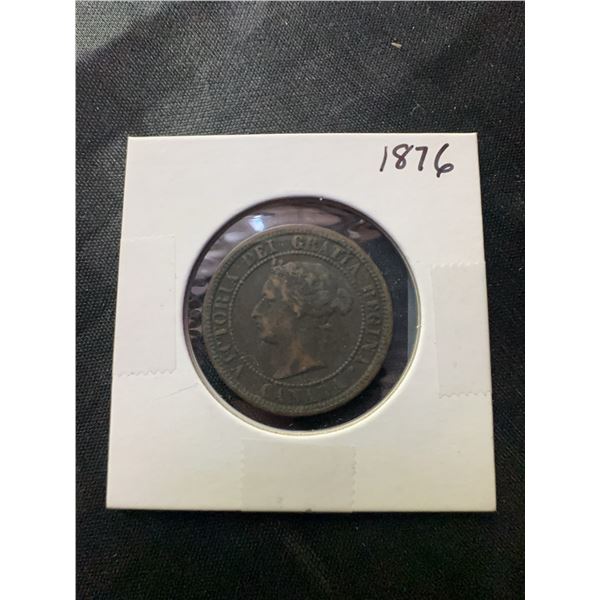 1876 Canada One Cent Coin Queen Victoria