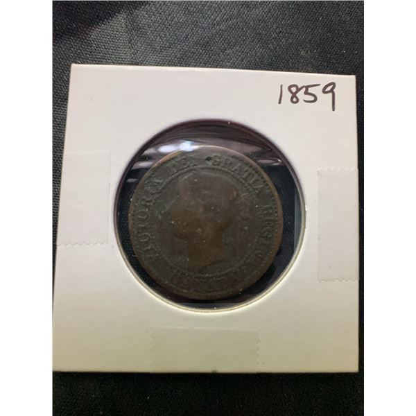 1859 Queen Victoria Canada Large Cent Coin