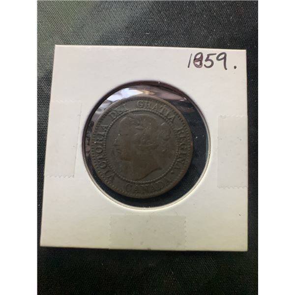 1859 Canada One Cent Coin, Queen Victoria