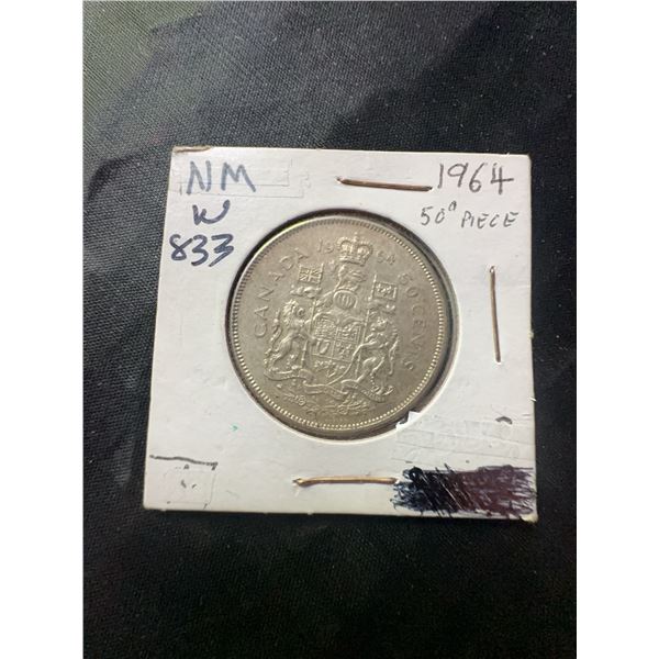 1964 Canadian 50 Cent Coin, Queen Elizabeth II