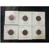Image 1 : 1934 Canadian One Cent Coins, 6pcs, BU & Uncirculated