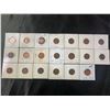 Image 1 : 18 Canadian One Cent Coins 1953–1987 In Cardboard Holders