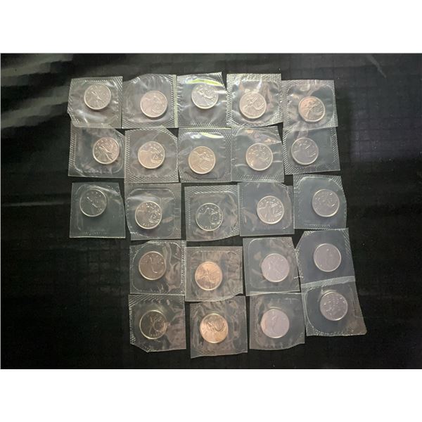 23 Uncirculated Canadian Quarters 1968-1989, Sealed