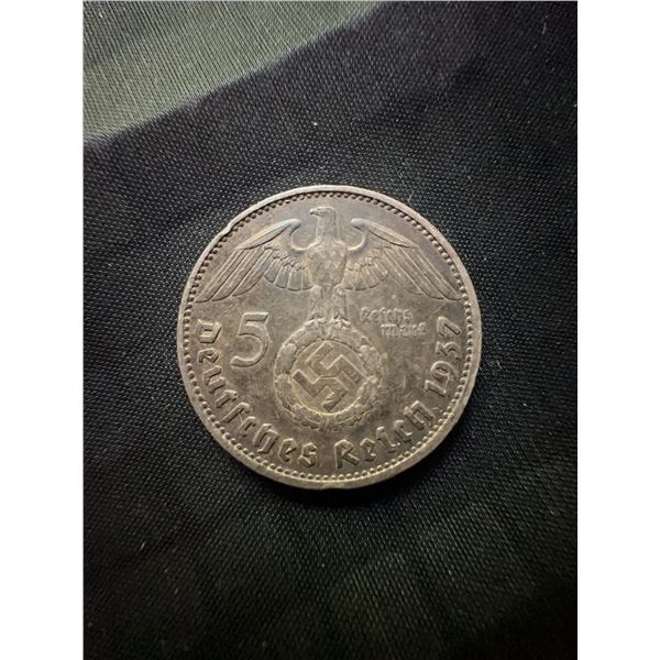 1937 Berlin “A” Mint 5 Reichsmark German Coin