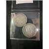 Image 2 : 1887 Victoria British .925 Silver Half Crown Coin Pair