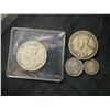 Image 2 : Pre-1919 Canadian .925 Silver Coins: 2 Half Dollars, Dime, 5 Cent