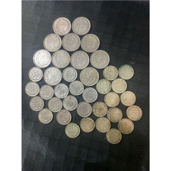 Netherlands .640 Silver Coins, 1930s-1940s, 77g Total