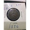 Image 5 : Four British Coins: 1977 Crown, 1896 Shilling, 1886 Farthing, 1949 Shilling