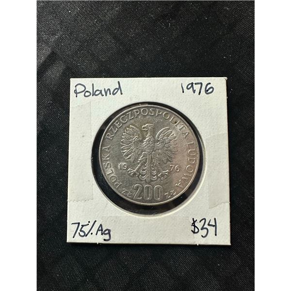 1976 Poland 200 Zloty .625 Silver Olympic Coin