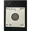 Image 1 : 1897 Hong Kong 10 Cents Coin, .800 Silver, Queen Victoria