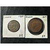 Image 1 : Greece 10 Lepta Coins, 1900 (4g) & 1869 (10g)