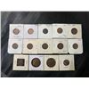 Image 1 : 14 Canadian And U.S. Pennies, Various Dates On Card