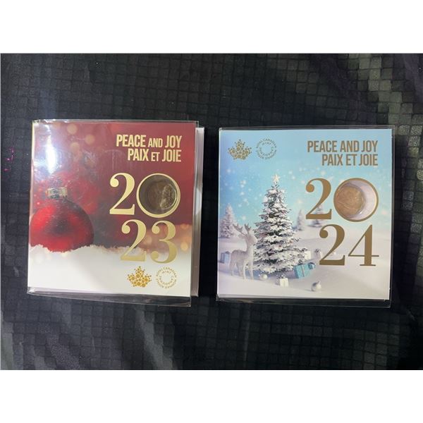 2023 and 2024 Royal Canadian Mint Holiday Coin Gift Sets