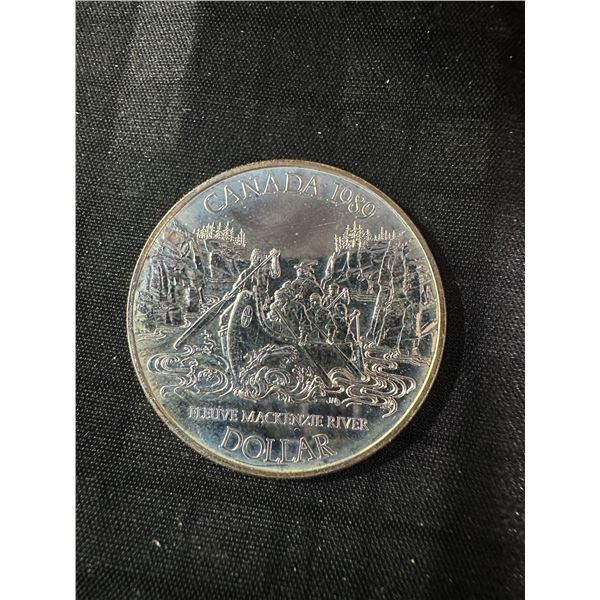 1989 Canada Mackenzie River 50% Silver Dollar, 24g