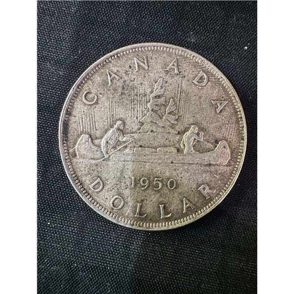 1950 Canada Dollar .800 Silver Coin, 24g, George VI