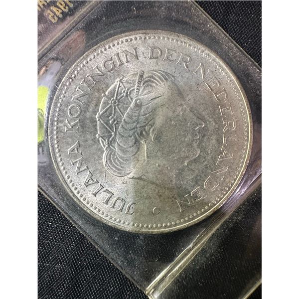 1970 Netherlands 10 Gulden .720 Silver Coin, 18g