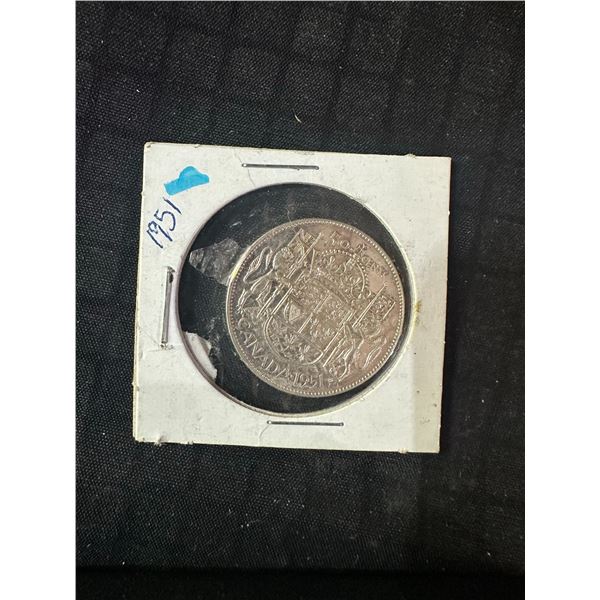 1951 Canadian Silver Half Dollar, 11.7g