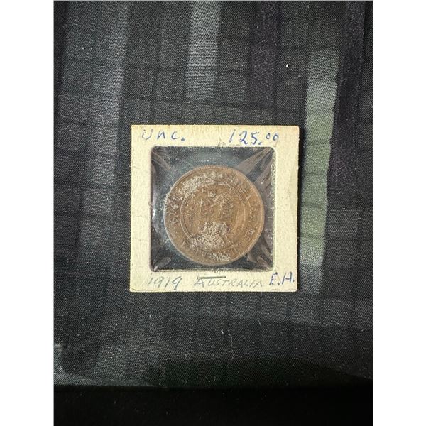 1919 Unc. Australia One Penny Coin , King George V