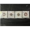 Image 1 : Four .800 Silver 10-Cent Canadian Coins, 1919–1940