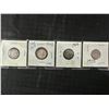 Image 1 : Four Canadian .800 Silver 10 Cent Coins (1919, 1943, 1947, 1953)