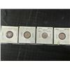Image 1 : Four Canadian .800 Silver 10 Cent Coins 1919, 1936, 1943, 1944