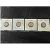Image 1 : Four Canadian .800 Silver 10-Cent Coins, 1919–1967 Era