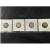 Image 2 : Four Canadian .800 Silver 10-Cent Coins, 1919–1967 Era