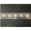 Image 2 : 1964–1968 Canadian Silver Quarters Set (5 Pieces)