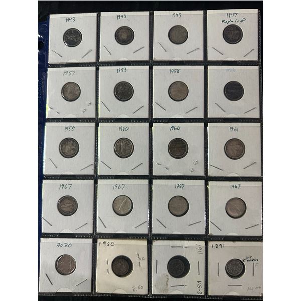 20 Canadian Dimes, 1891–2020, Silver and Nickel
