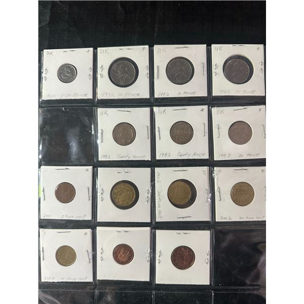 Page of 14 International Coins in Holders