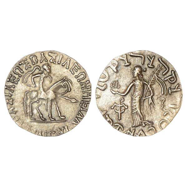 Ancient India : Indo-Scythians, silver tetradrachm of Azilises (c.85-35 BC), 9.27g