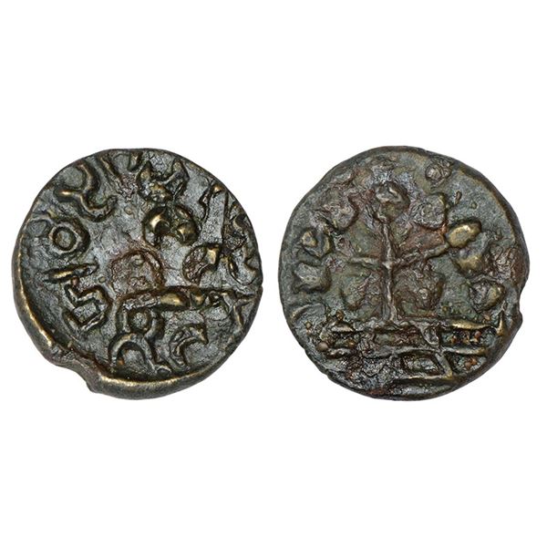 Ancient India : Maharathis in Marathwada/Vidarbha - alloyed copper coin, 4.16g