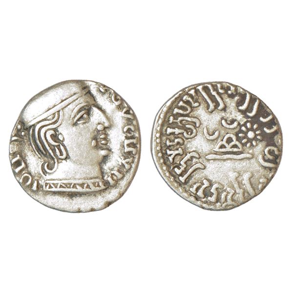 Ancient India : Western Kshatrapas, Karddamaka dynasty, silver drachm, 2.17g.