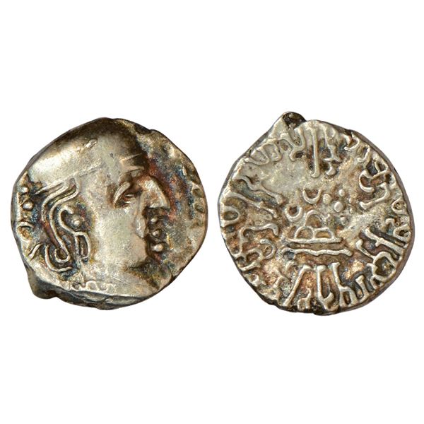 Ancient India : Western Kshatrapas, Karddamaka dynasty, error, silver drachm, 2.01g.