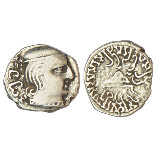 Ancient India : Western Kshatrapas, Karddamaka dynasty - silver drachm, 2.08g.